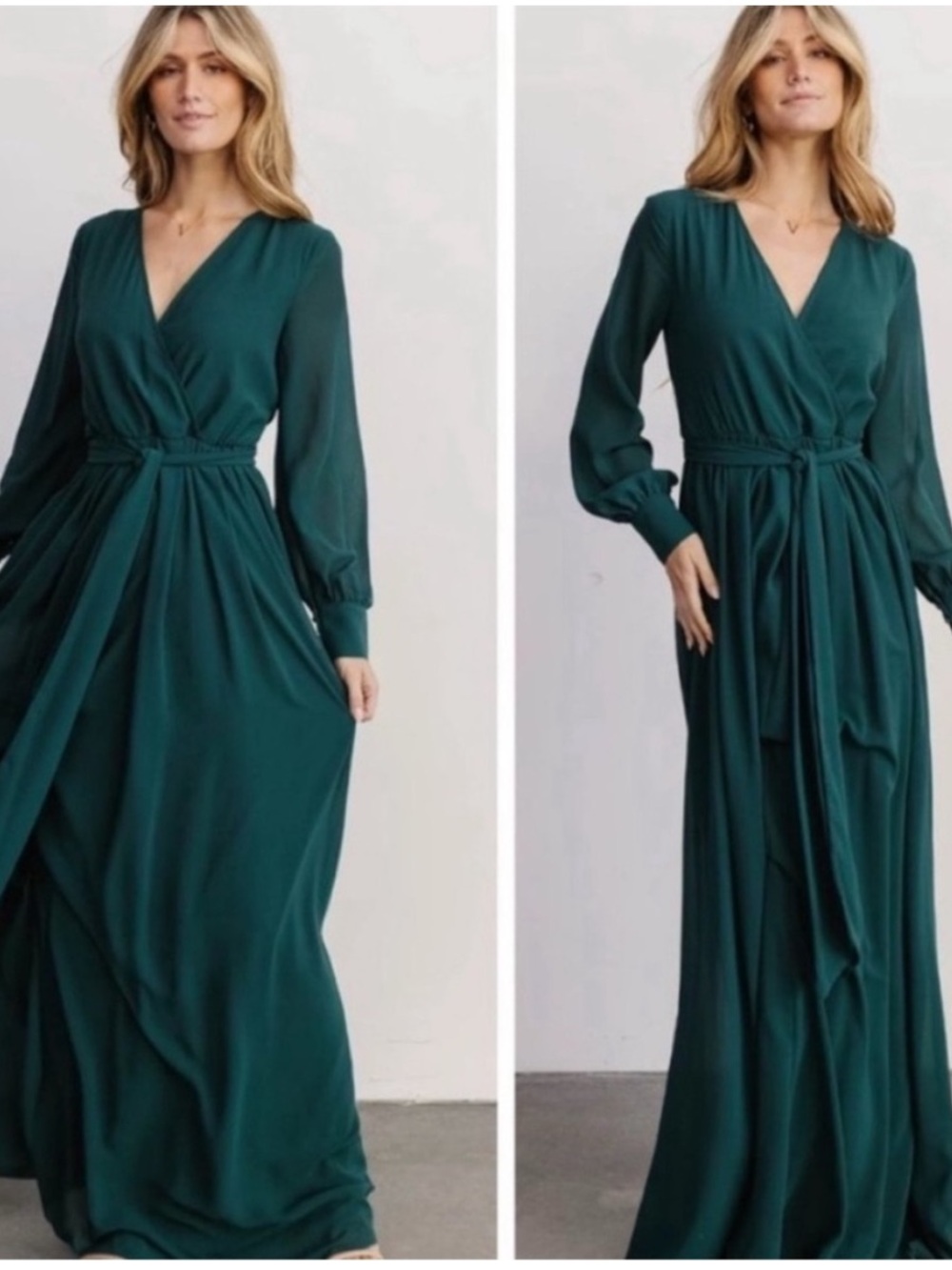 Baltic Born Lydia Emerald Green Maxi Dress Long Sleeve Wedding Guest Gown XXL